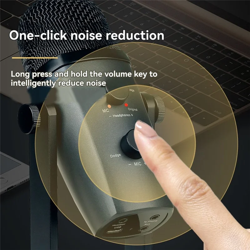 AS95-Quick كتم USB بلوتوث مكثف ميكروفون التوصيل والتشغيل لاقط قلبي هيئة التصنيع العسكري لتسجيل البث البث