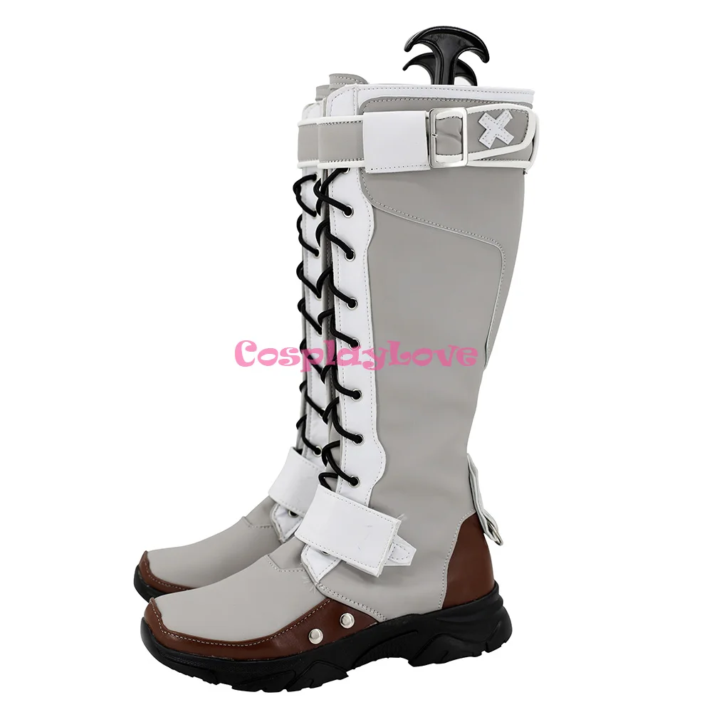 CosplayLove OW GAME Giirl Group Collaboration Kiriko Grey Coslay Shoes Long Boots Leather Custom Made