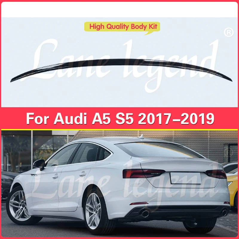 For Audi A5 S5 2017-2019 Spoiler Wing Car Rear Tail Trunk Roof Spoiler Body Kits  Rear Windshield Wing Trunk ABS Accessories