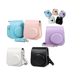For Fuji Fujifilm Instax Mini 11 Instant Film Camera Case PU Leather Protective Soft Carry Bag Cover with Shoulder Strap