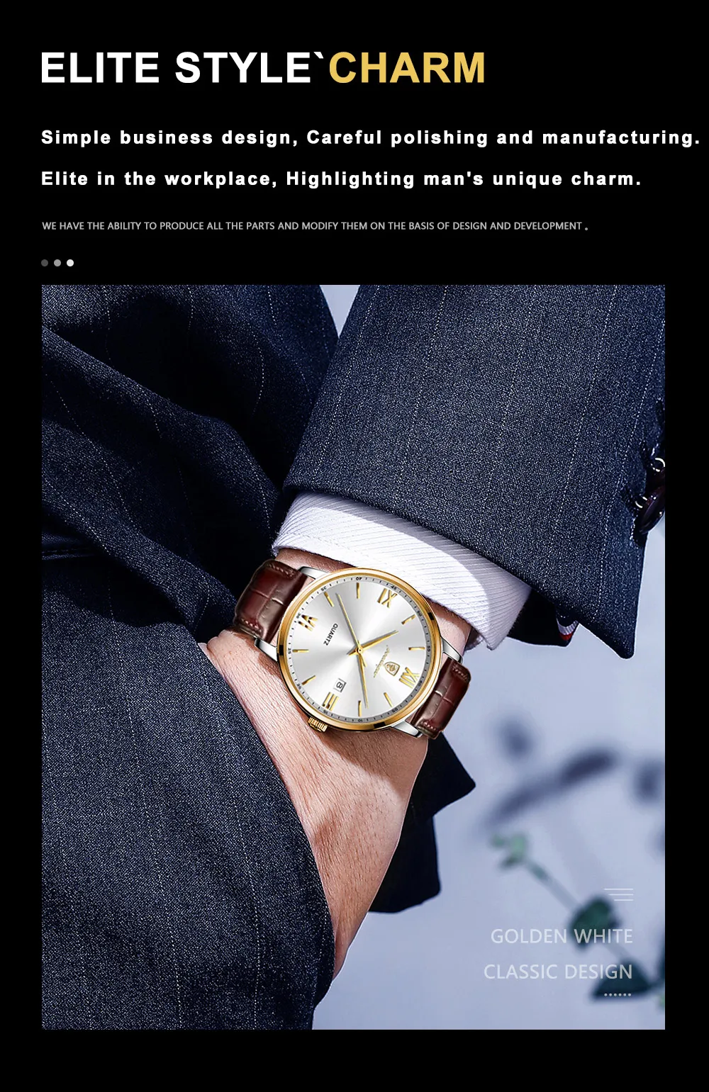 POEDAGAR Luxus Business Mann Armbanduhr Leuchtende Wasserdichte Datum Leder herren Uhr Mode Quarz Uhren Für Männer Reloj Hombre – Detail 4