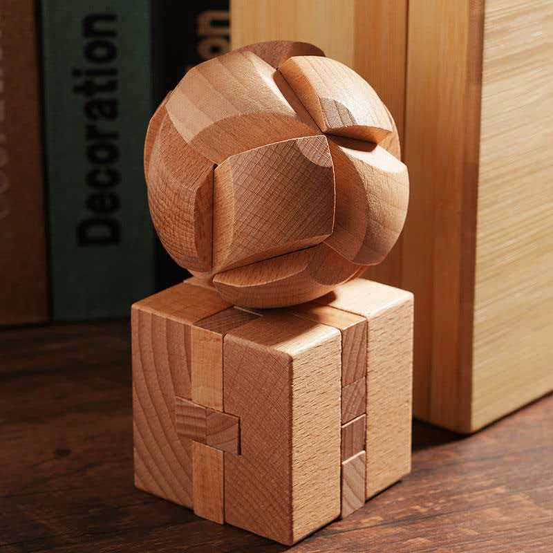 

Wooden Luban Lock Cube Puzzles Brain Teasers for Kids Adults IQ Test Logic Challenge Unlock Interlocking Toys Educational Gifts