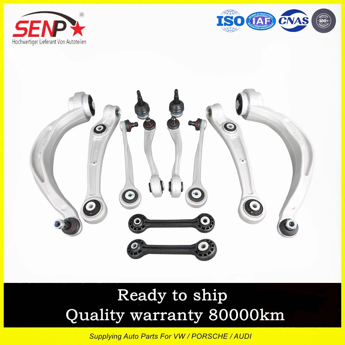SENP High Quality Front Control Arm Suspension Kit for BMW Benz for Porsche VW Audi Autos Rubber Spring Right Lower Position