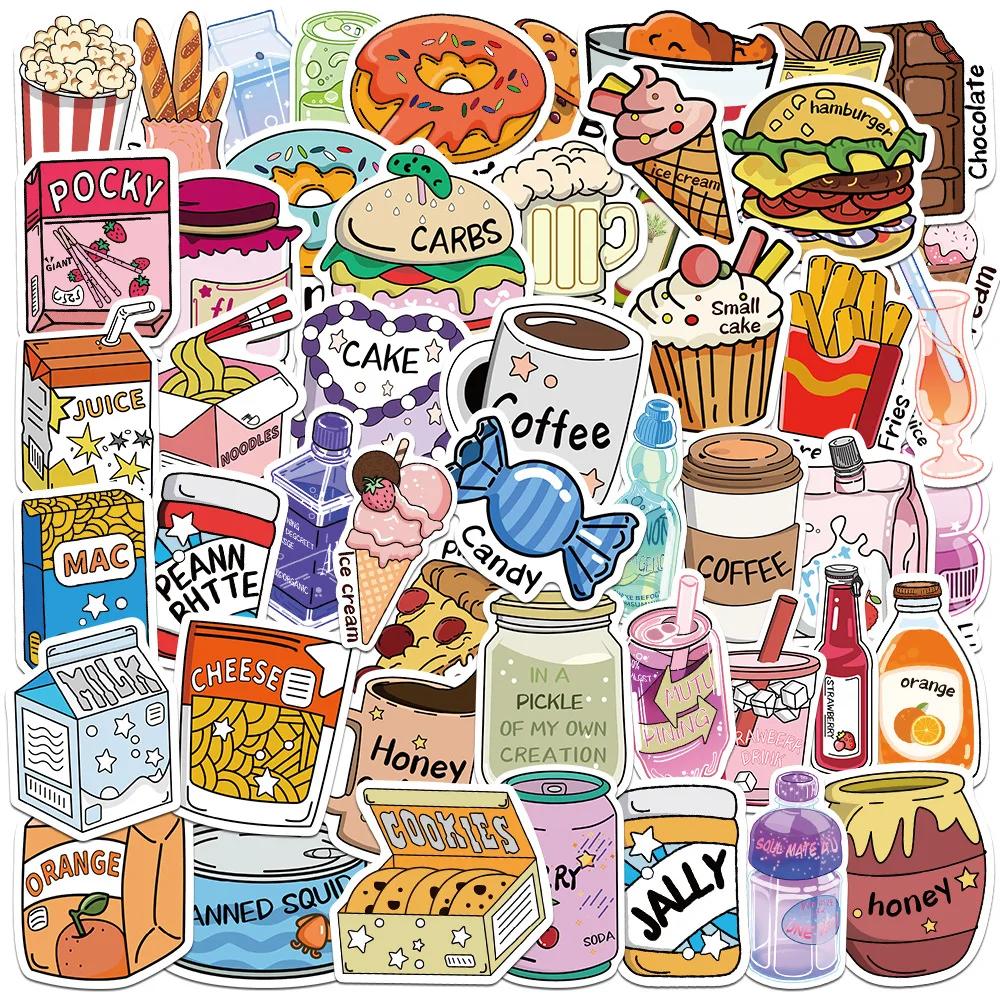 

50PCS Happy Snack Club Cartoon Sticker DIY Graffiti Luggage Water Cup Skateboard Rider Account Stickers Waterproof