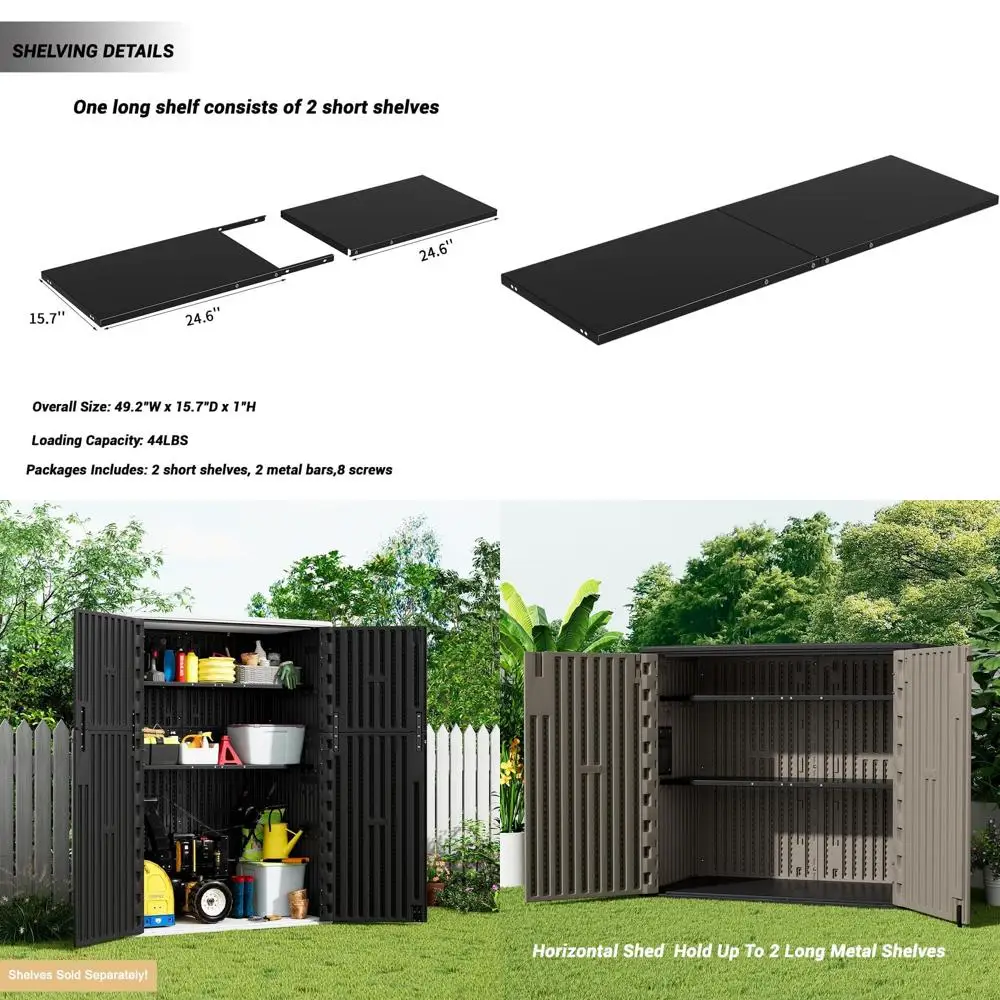 

Прочные металлические стеллажи, горизонтальный шкаф на 37 куб. футов и вертикальный шкаф на 57 куб. футов, 49,2 x 15,7, простая сборка, черный цвет.