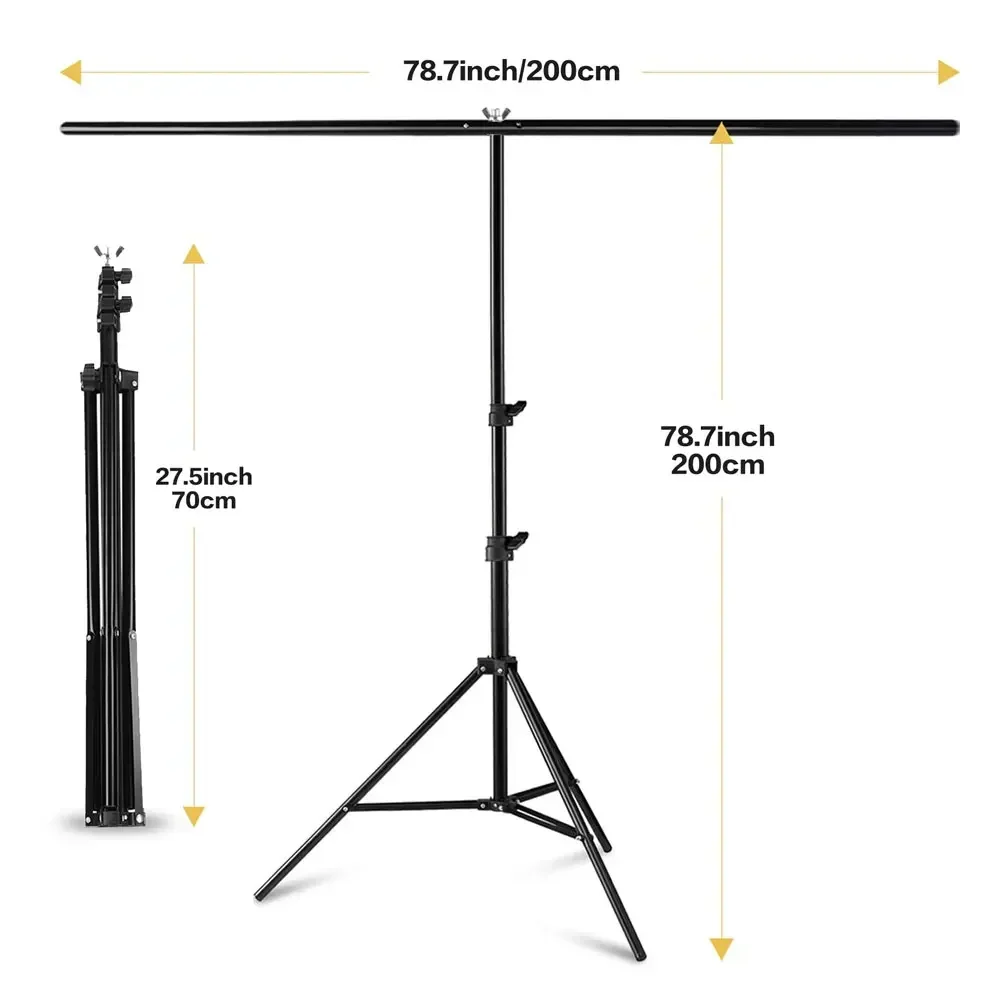 ZOMEI-Fotografia Background Stand Frame, Spring Clamps System Kit, T-Shape Backdrop, Party Photo Studio, Vídeo ao Vivo, 2x2m