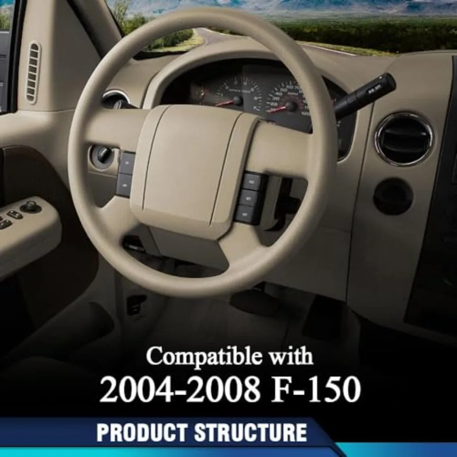 PIT66 Instrument Cluster Dash Bezel Trim Compatible with Ford F150 2004-2008 Fit for Lariat Models Beige