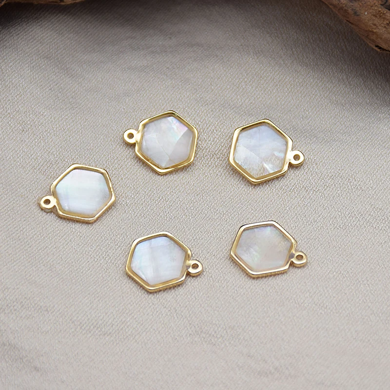 10 قطعة/الوحدة DIY مزيج مجوهرات اكسسوارات الراتنج قذيفة الايبوكسي عناصر هندسية قلادة لسوار الهاتف سحر