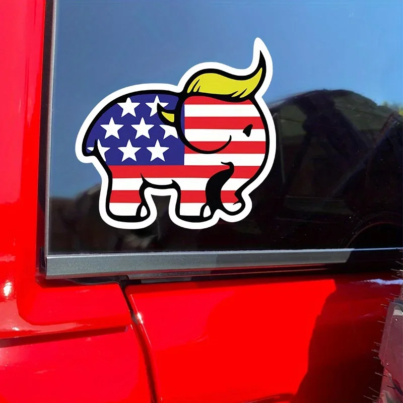 Trump The Elephant Creative Car Stickers for Auto Window Rear Windshield Bumper Durable Decals Motorcycle Helmet Sticker