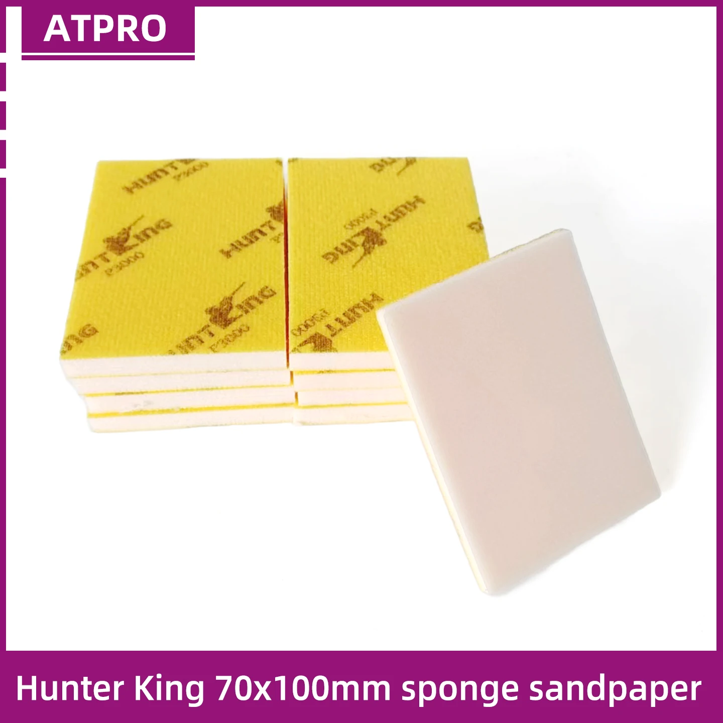 

Hunter King Square Sponge Sandpaper 70x100mm Dry And Wet Dual-purpose For Car Paint Surface And Wood Grinding And Polishing