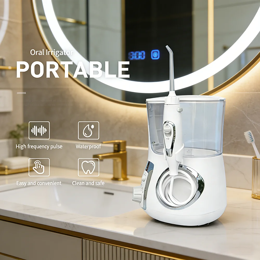 

Electric Water Flosser for Teeth 800ML Large Capacity, 10 Modes Desktop Oral Irrigator, High-Efficiency Clean to Tooth Cavities