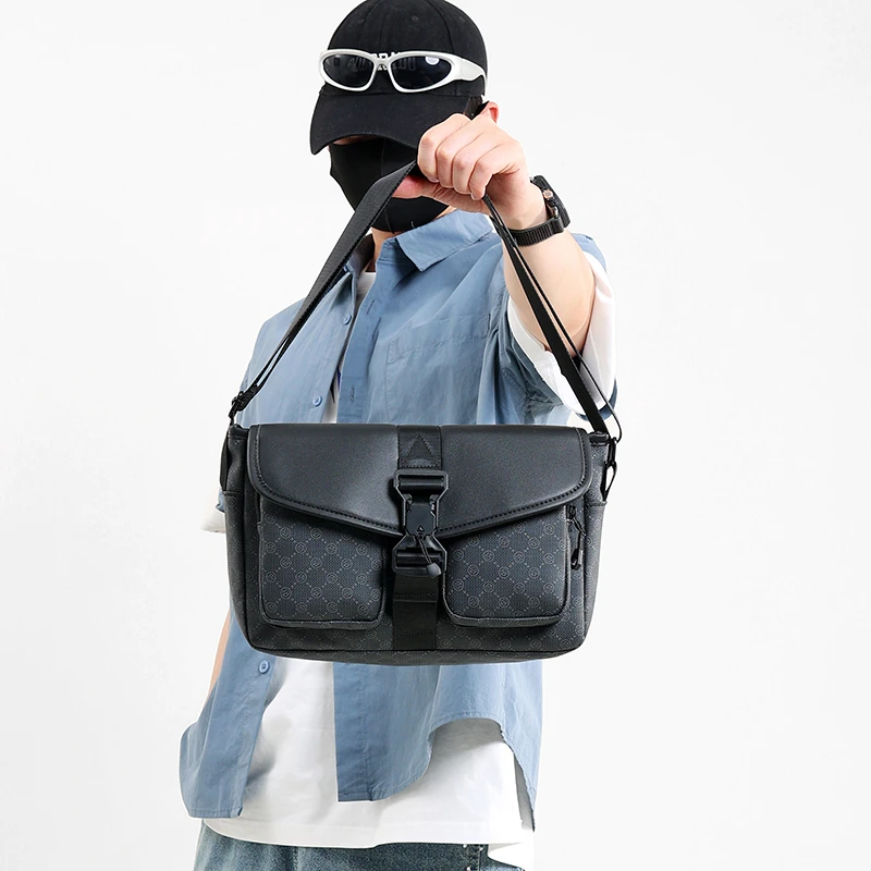 New High-End Men's Stylish Crossbody Bag PU Leather Sling Bag Minimalist Business Shoulder Bag Perfect for Daily Commute Travel