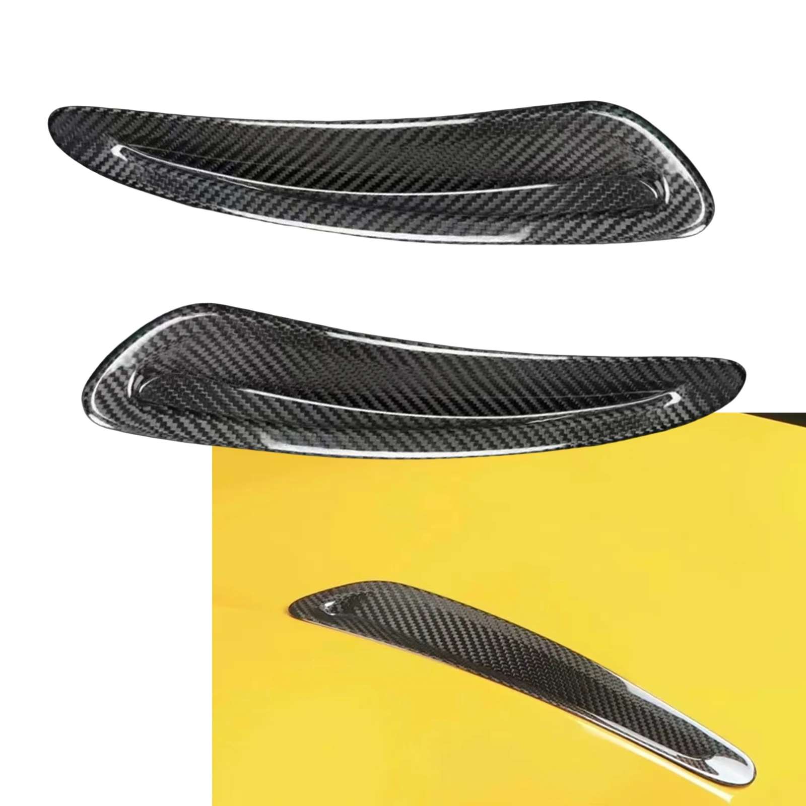 2PCS Carbon Fiber Car Side Air Vent Outlet Front Hood Trim Cover Trim For Toyota Supra MK5 A90 2019 2020 2021 2022 2023 2024