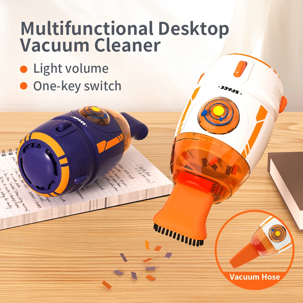 New Cute Rocket‑Shaped Desktop Vacuum Cleaner, Lightweight Portable Dust Collector for Student Dorm, Desktop Debris Cleaning Too