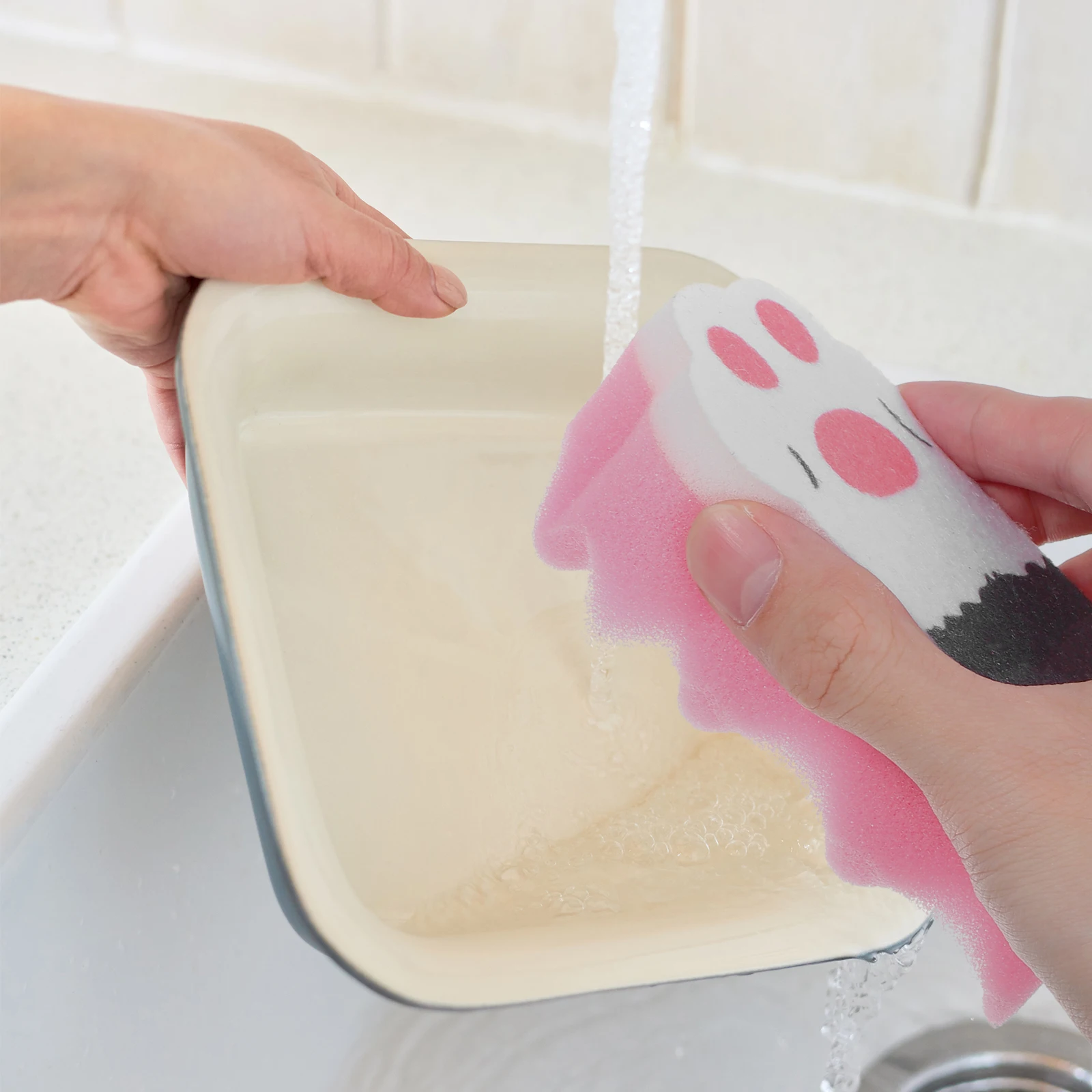 

3Pcs Cat Claw Sponge Thickened Nonwoven Dishcloth Effective Kitchen Utensils Cleaner No Peculiar Smell Cat Claw Sponge