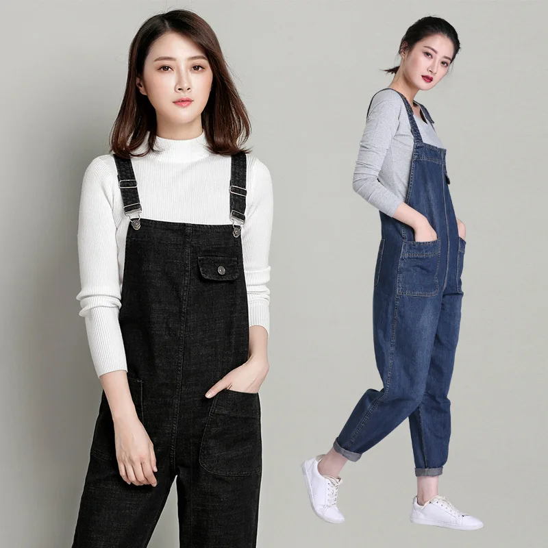 Denim Maternity Clothes Loose Casual Female Women Pants Suspender Trousers Jumpsuits Overalls Romper Streetwear Plus Plus Size