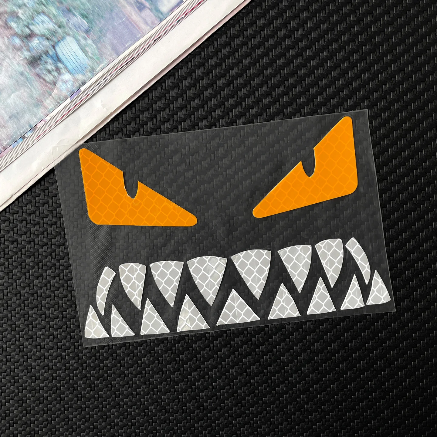 High Reflective Devil Smile Motorcycle Stickers Moto Bike Head Tail Box Car Night Safety Warning Decor Vinyl Accessories Decals