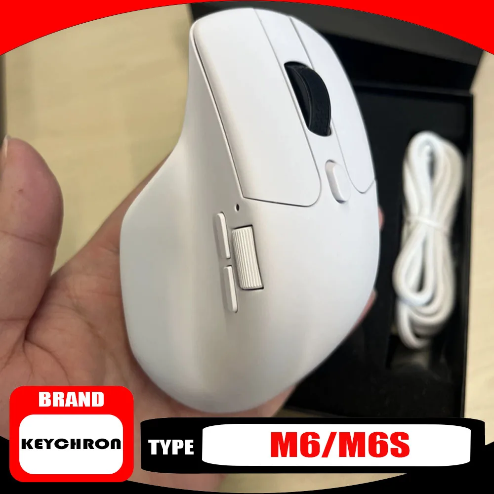 

Беспроводная Bluetooth-мышь Keychron M6/M6s A1 A3 A23 A24 с сенсором PAW3395/PAW3950 1K/8K, эргономичная, настраиваемая, для киберспорта и гейминга