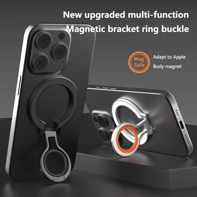 

For Magsafe iPhone 16 15 14 13 12 Pro Mobile Phone Finger Ring Magnetic Holder Grip Strong Magnet Bracket 360° Rotation Stand