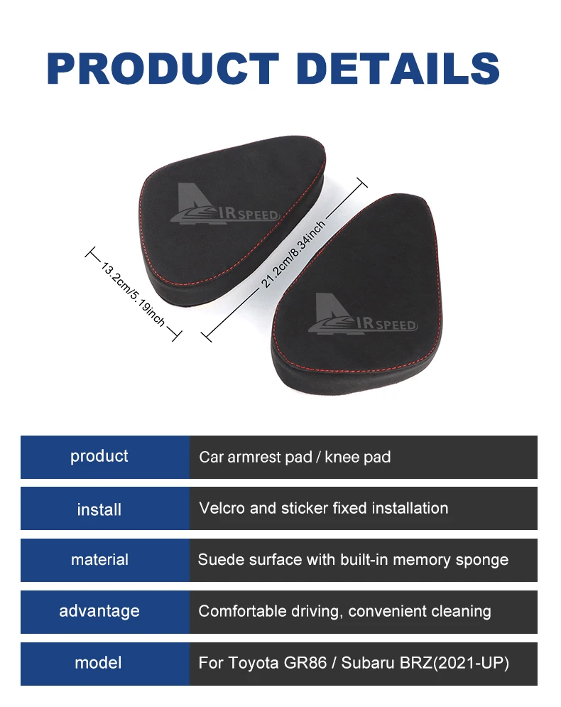 Italienisches Premium-Wildleder für Toyota GR86 Subaru BRZ 2022 2023 2024 2025 2026 Armlehnenkissen Auto-Mittelkissen Polsterung Automobil – Detail 13