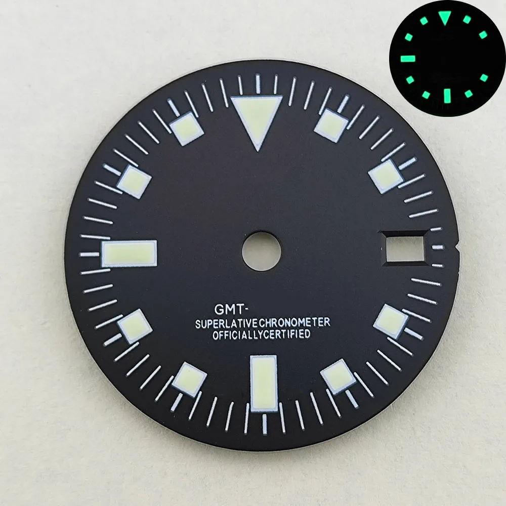 29.0mm nh34 dial s dial verde luminoso adequado para movimentos nh34 relógio acessórios ferramenta de reparo