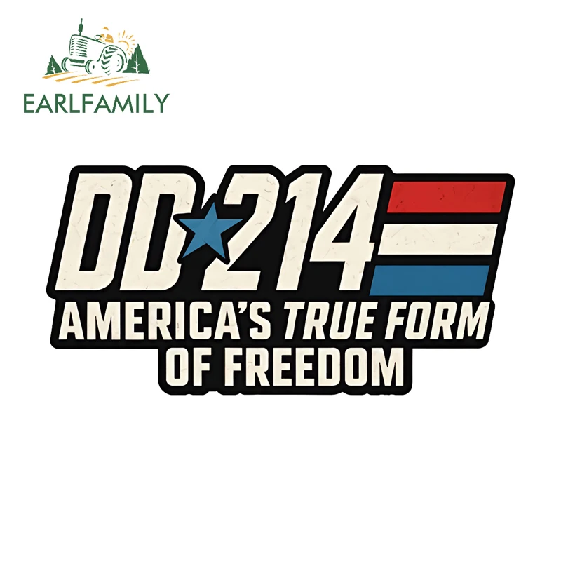 EARLFAMILY DD214 America’s True Form Of Freedom Stickers Car Accessories Fishing Tackle Box Decal High Quality Campervan Decor