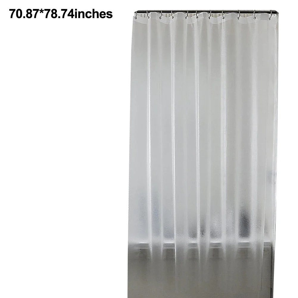 Translucent Curtain Elegant Stripe Design 180*180cm 70.87*70.87inches EVA Shower Curtain Modern Bathroom Decor