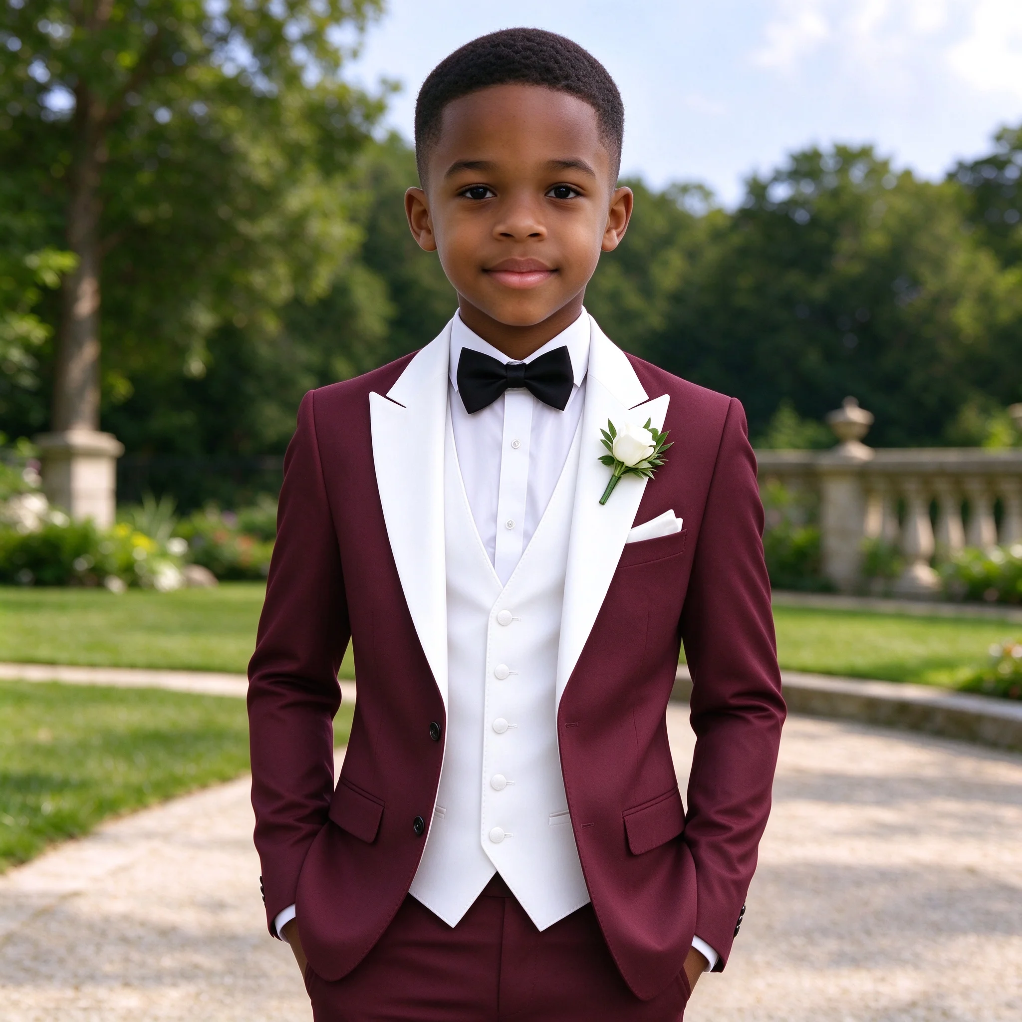 Trajes de Niño para Boda, Esmoquin, Chaqueta, Chaleco y Pantalones, Conjunto de 3 Piezas, Ropa Formal para Niños, Blazer