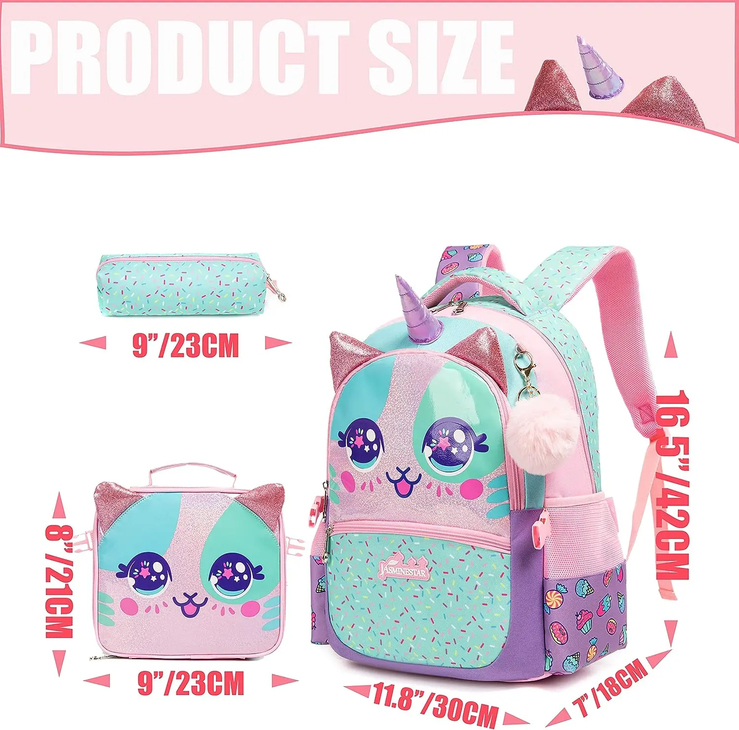 Kinder rucksäcke für Mädchen Schult asche mit Lunchbox Schul rucksack für Mädchen Set süße Bücher tasche für Kindergarten Rucksack für Kinder