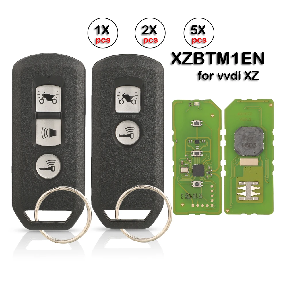 jingyuqin Xhorse XZBTM1EN Spezielles Smart-Key-Board mit 2/3 Tasten für Honda-Motorräder