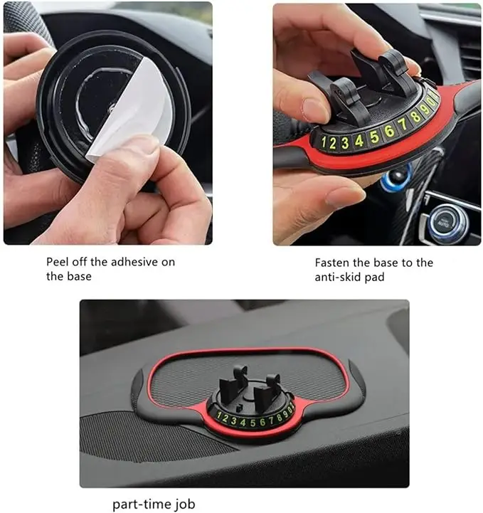 Car Auto Phone Holder Mat with Temporary Parking Number Universal Mat for Friend Family Neighbors Gift