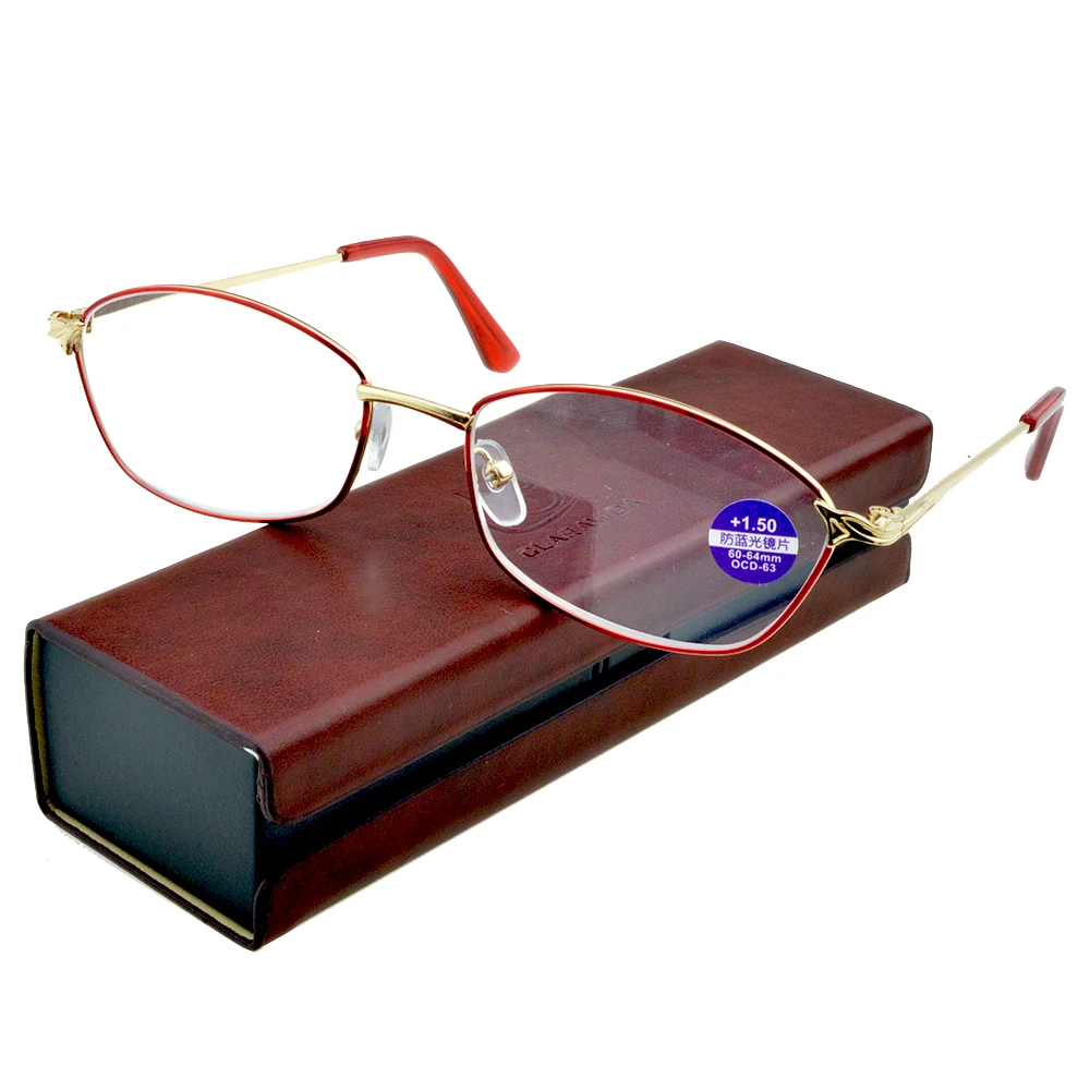 

Anti-ray Lens Full-rim Women Simplicity Reading Glasses +0.75 +1 +1.25 +1.5 +1.75 +2 +2.5 To +4 Includes PU Case In The Picture