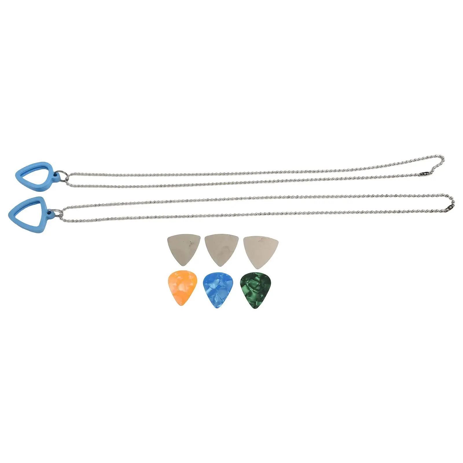 Daily Use Guitar Picks Necklace Pick Storage Guitar Pick Holder Necklace Guitar Accessory Black Colorful Picks Set