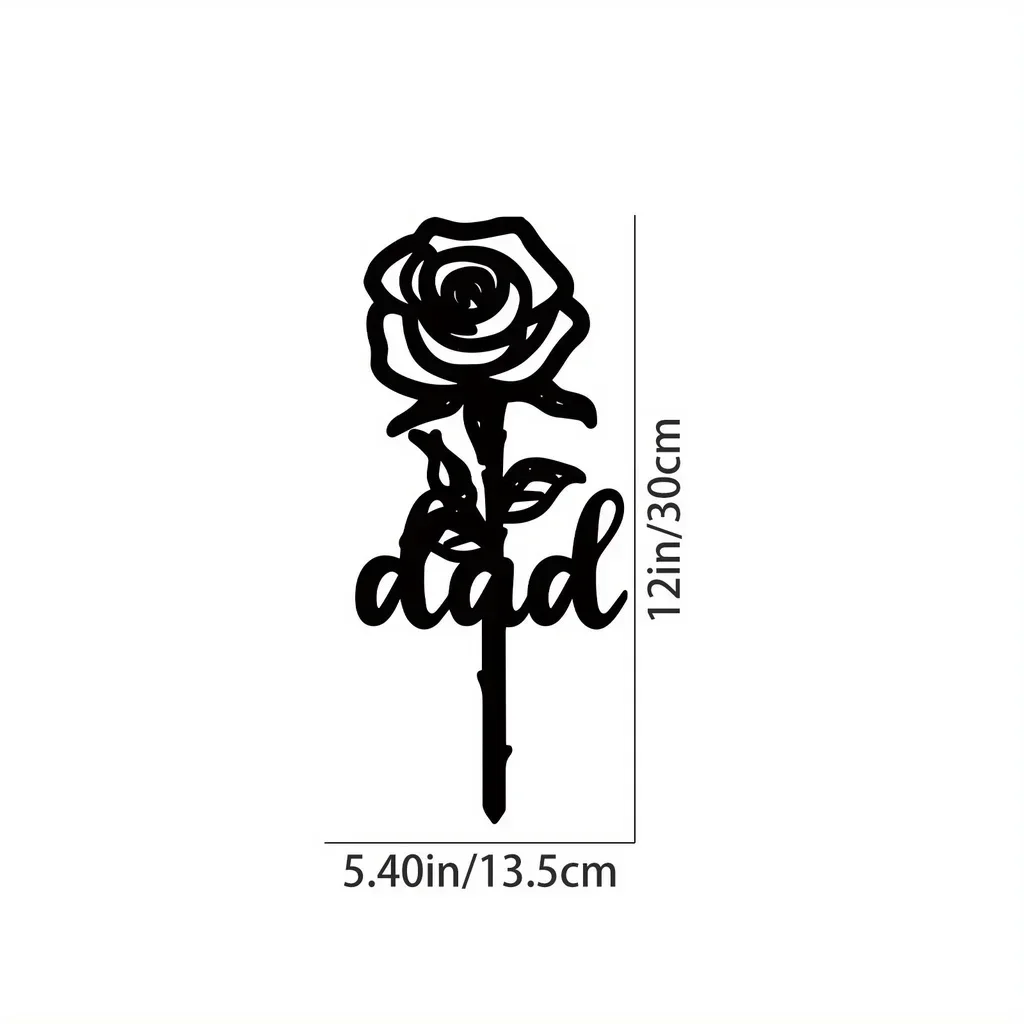 HELLOYOUNG Rose Shaped Memorial Stake Grave Decoration Outdoor Yard Tombstone Plaque Stake Marker Sympathy Garden Stake Waterpro