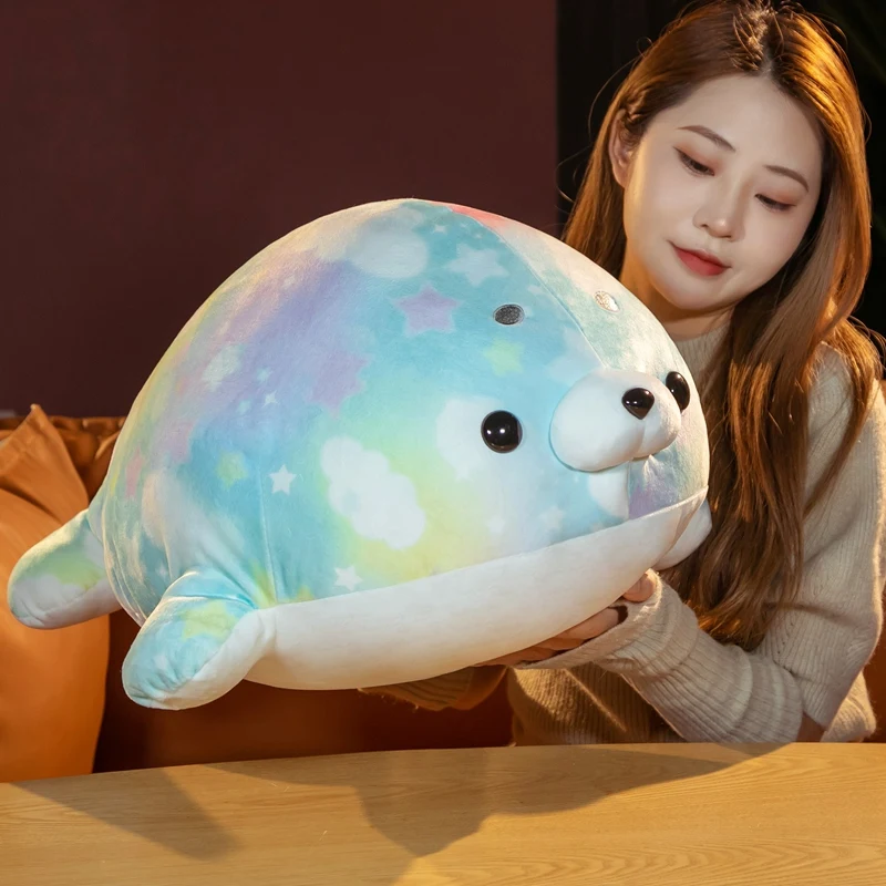 

Soft Cartoon Starry Seal Plush Toys Pillow Cute Ocean Animals Seal Stuffed Doll Birthday Gift for Kids Girls Boys Home Decor