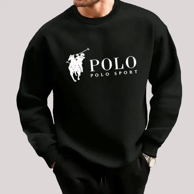 Breathable soft knit all-season top. Men loose crew neck sweatshirt with elastic cuffs for commute, gym and street activities.
