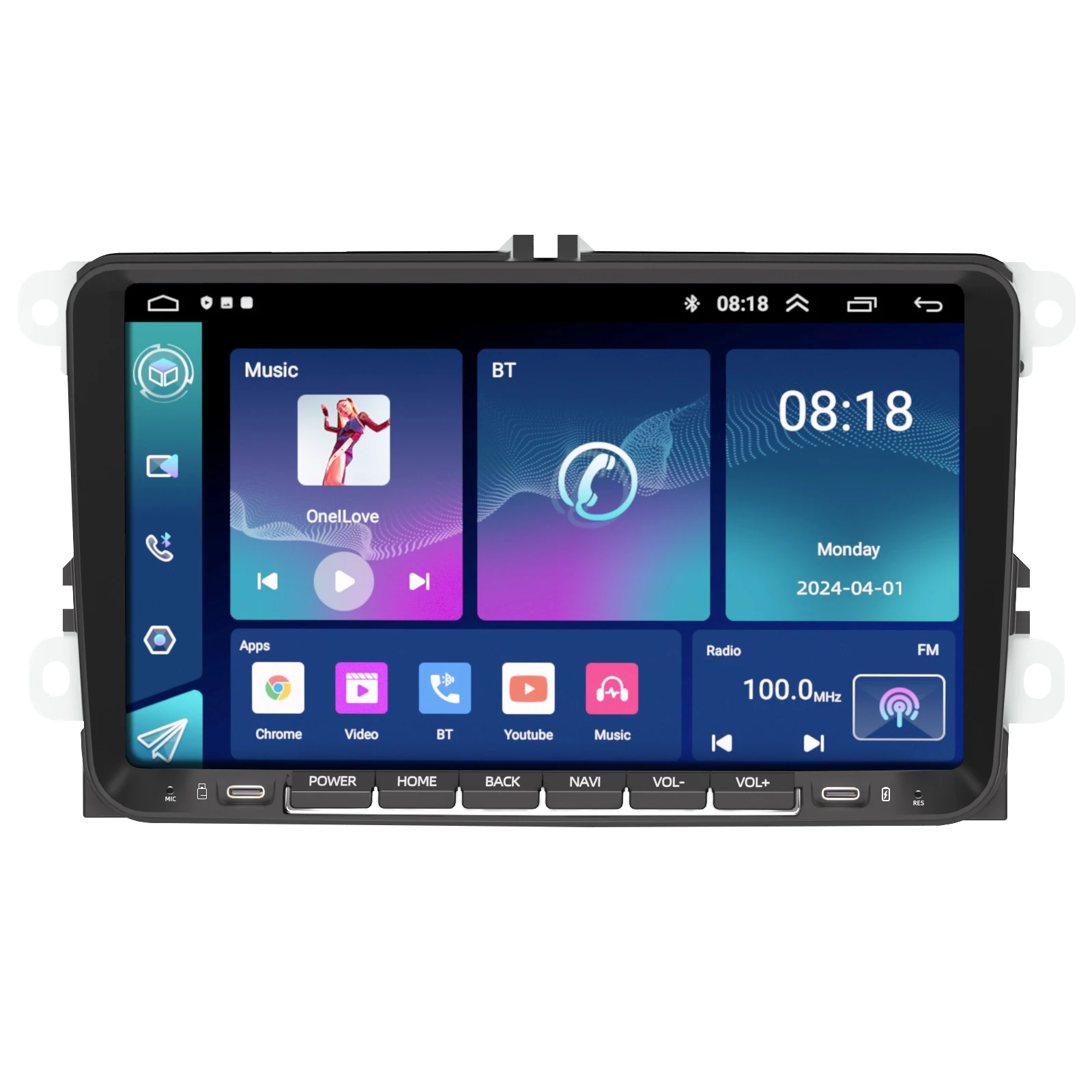 9“Android Car Radio For Volkswagen Without Knobs CarPlay Android Auto GPS Nav Bluetooth Steering Control