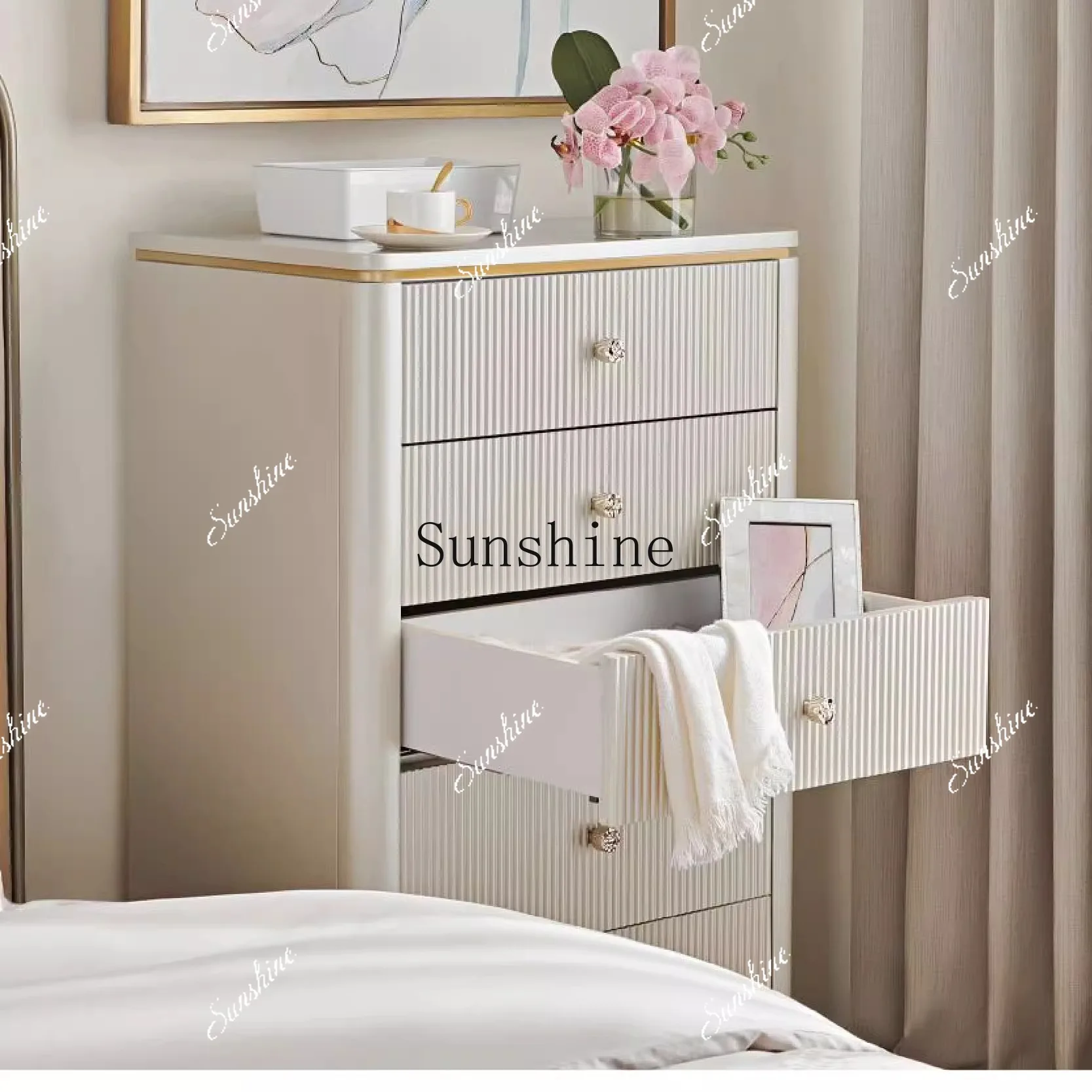 Five-bucket drawer storage cabinet multi-functional living room bedroom storage master bedroom end of bed FT