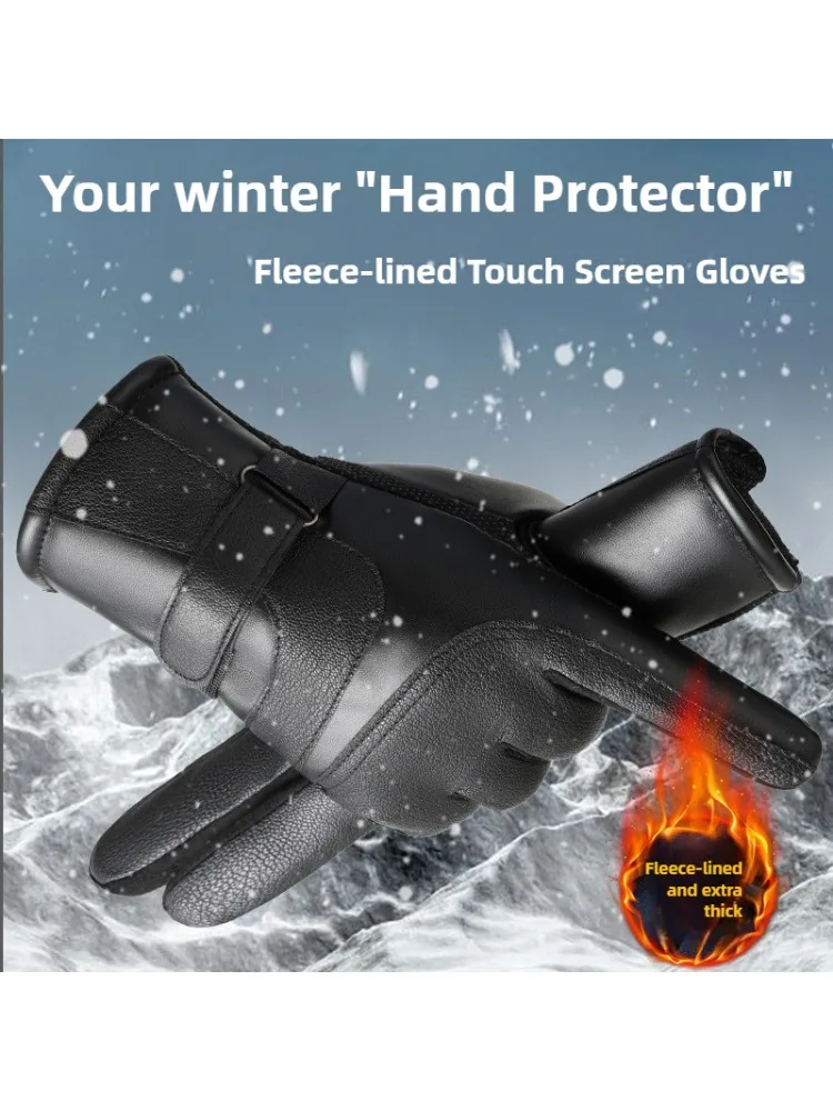 AliExpress 1/2Pair Motorcycle Gloves Men Women Moto Leather Cycling Ski Glove Winter Hand Protection Thermal Waterproof Touch Screen Gloves