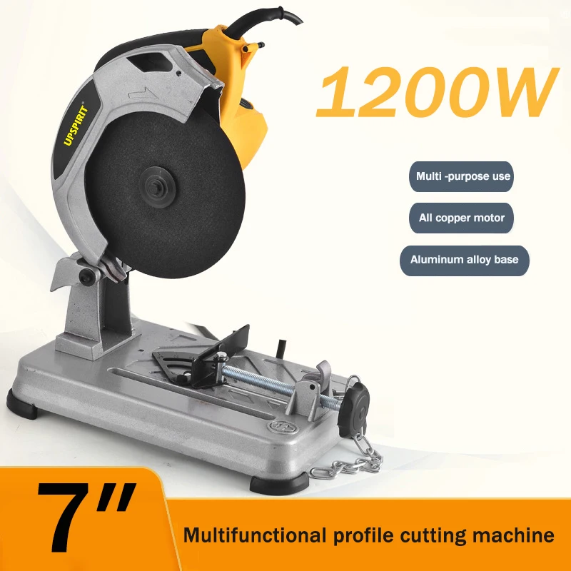 

Profile Cutting Machine 220V 185mm Household Mini Desktop Aluminum Steel Wood Metal Multifunction Electric Cutting Saw(Blue)