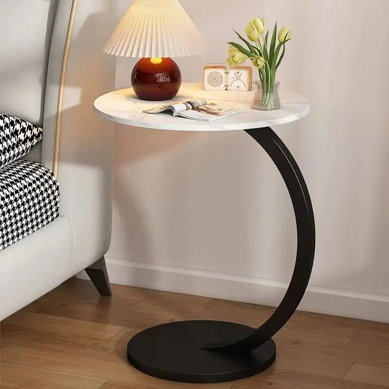 Small Home Side Table, Round, Mini Coffee Table, Bedside Shelf