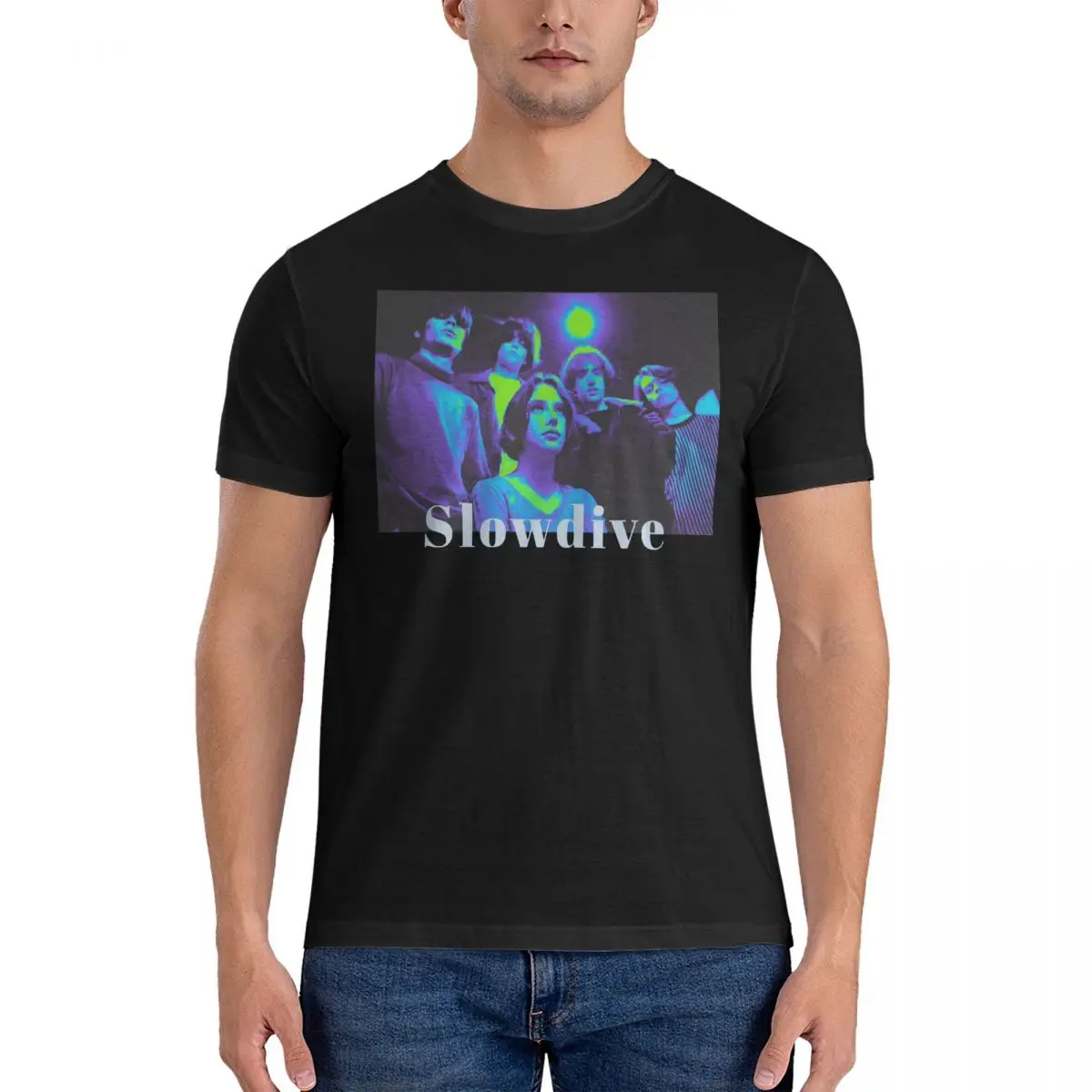 Men Band T Shirt S-Slowdive Pure Cotton Clothing Vintage Short Sleeve Round Neck Tee Shirt Summer T-Shirt