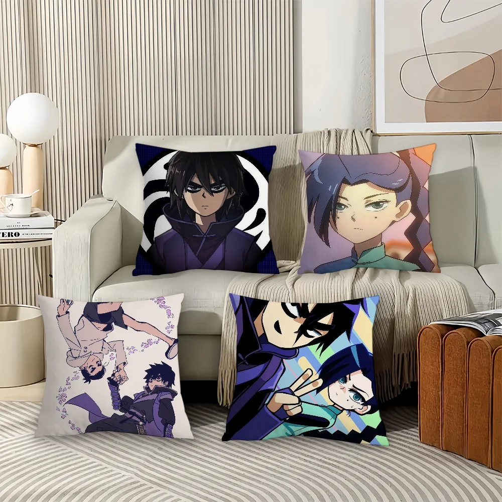 Funda de almohada Adventure anime Scissor Seven, cojines de oficina adecuados para sofá, coche, dormitorio, funda de cojín decorativa