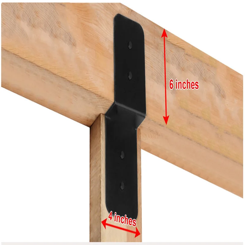 

Z Shape Heavy Duty Steel Bracket for Post Beam Connector 3mm Carbon Steel for Reinforcing Furniture Pergola Frames