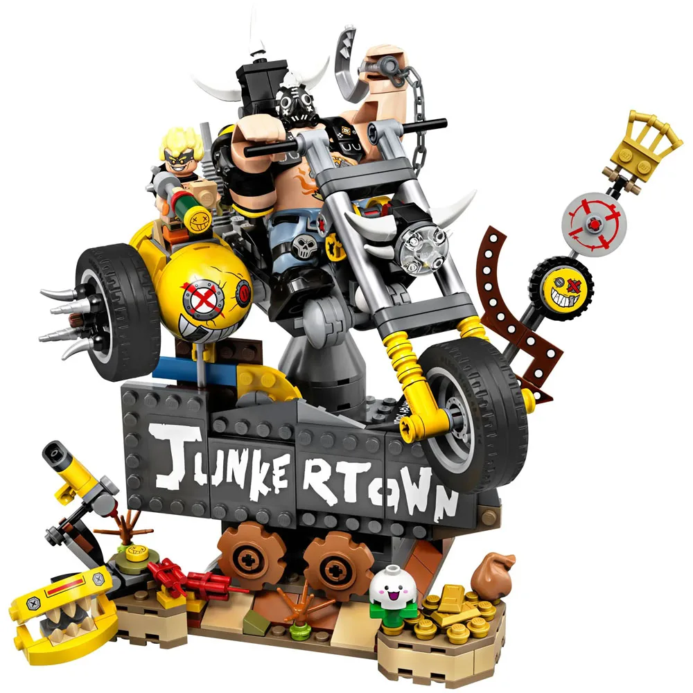 خبير إبداعي Overwatch Junkrat & Roadhog moc لعبة مكعبات البناء المنتجات ذات الصلة لعبة مجسمة هدايا عيد الميلاد 380 قطعة