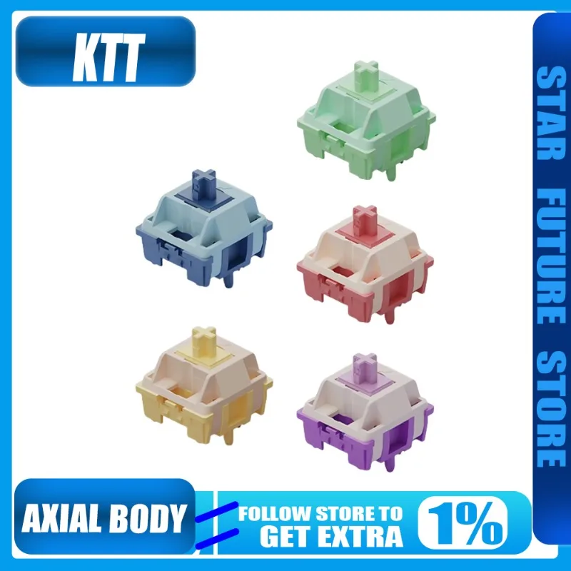 

Корпус оси клавиатуры KTT, серия Secret Forest, механическая клавиатура, упаковка из 45 шт., сменный переключатель Outemu Gateron Cherry MX