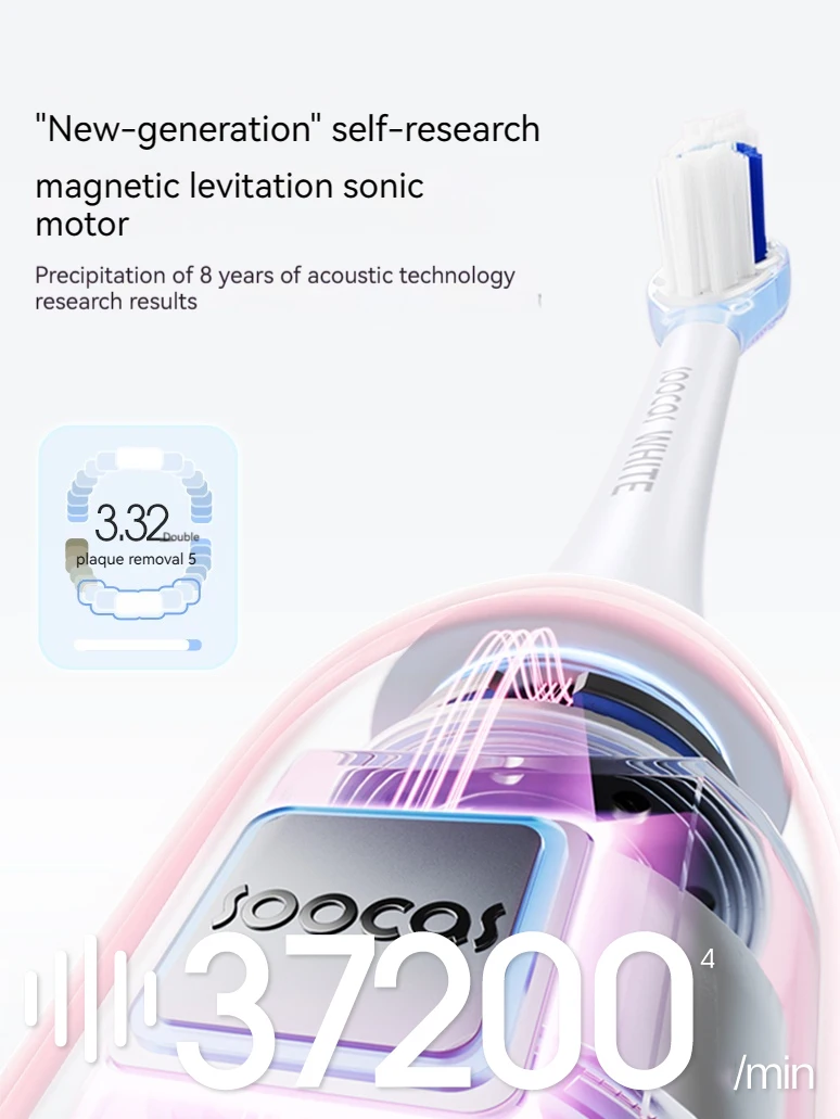 SOOCAS-Brosse à dents électrique à ultrasons X3S, IPX7, étanche, adulte X3U, mise à niveau, sonique intelligente, mise à niveau USB, charge rapide