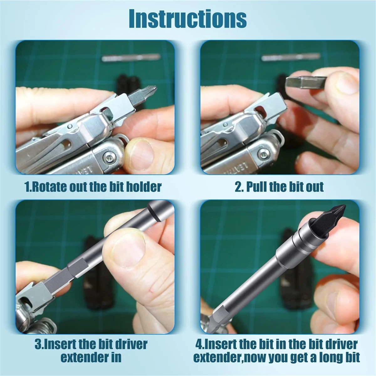 A002 Bit Driver Extender Add-on-Zubehör für Multi-Tools, 1/4 Zoll Sechskant-Bit-Adapter für Surge, Wave Plus