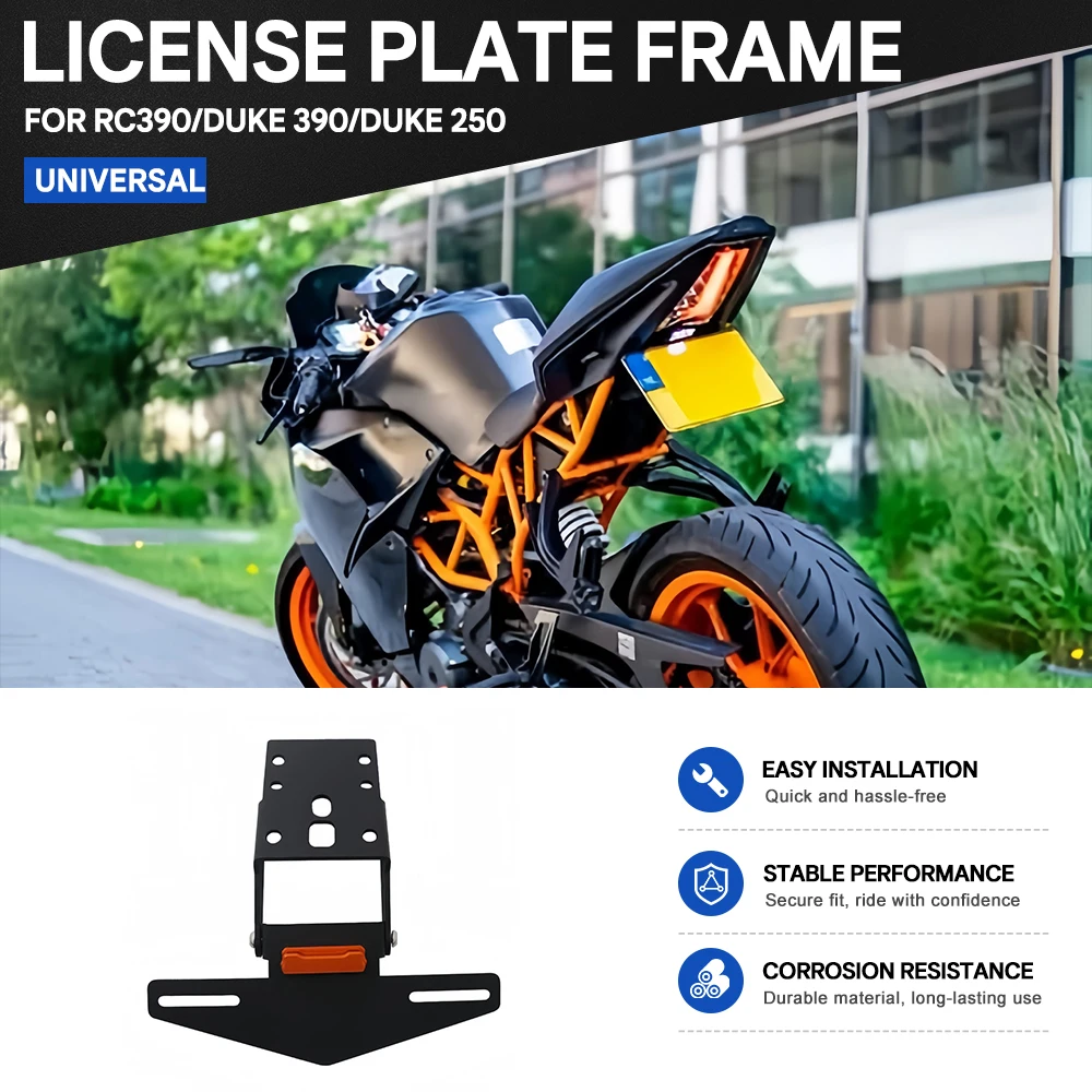 Suitable For KTM RC390 KTM DUKE 390 KTM DUKE 250 Motorcycle License Plate Bracket Holder with LED light
