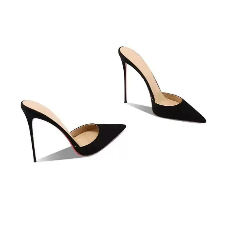 New sexy patent leather high-heeled pointed shallow mouth single shoe with patent leather toe cap, half drag size 33-46 - view 2